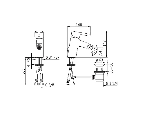 Заказать Смеситель для биде с донным клапаном Hansa Pinto 45073203 в магазине сантехники Santeh-Crystal.ru