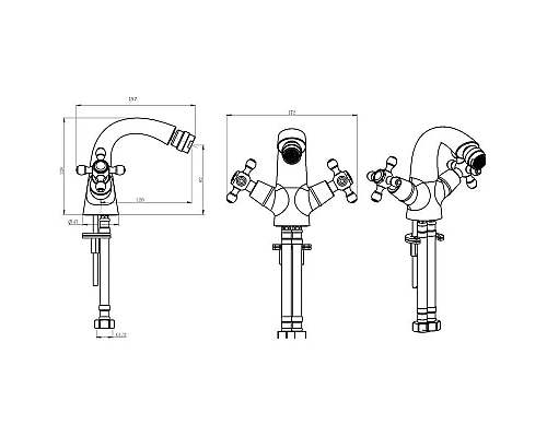 Заказать Смеситель для биде Boheme Camelia 316-Camelia в магазине сантехники Santeh-Crystal.ru
