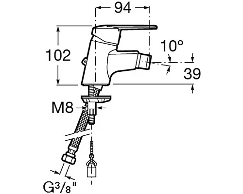 Приобрести Смеситель для биде без донного клапана Roca Victoria 5A6125C0M в магазине сантехники Santeh-Crystal.ru