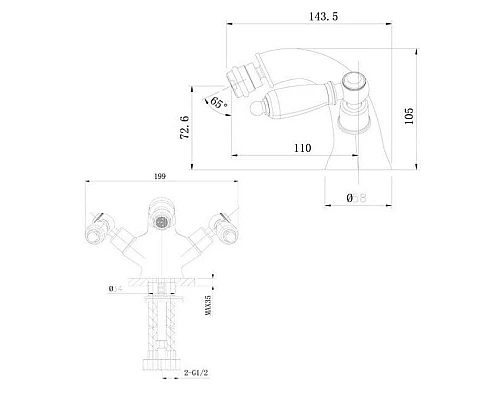 Приобрести Смеситель для биде с донным клапаном Caprigo Adria Classic Black Edition 03B-530-vot в магазине сантехники Santeh-Crystal.ru