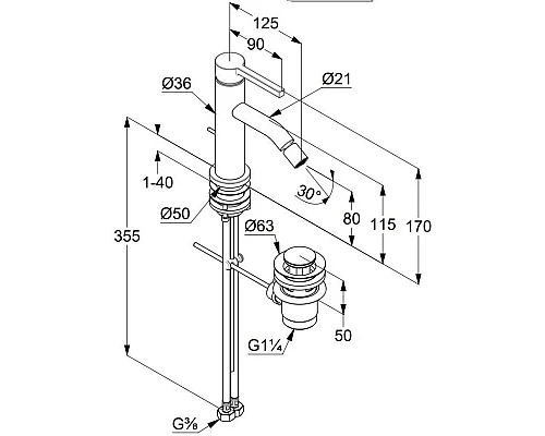Приобрести Смеситель для биде с донным клапаном Kludi Nova Fonte Pura 202165315 в магазине сантехники Santeh-Crystal.ru