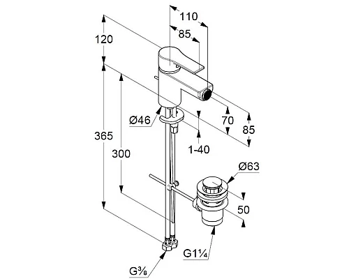 Заказать Смеситель для биде с донным клапаном Kludi Zenta SL 485303965 в магазине сантехники Santeh-Crystal.ru