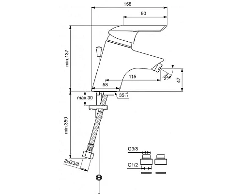 Купить Смеситель для биде Vidima Сева II BA047AA в магазине сантехники Santeh-Crystal.ru