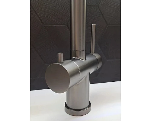 Смеситель для кухни AltroBagno Flusso Flusso AltroBagnoFlusso050203GrMt с подключением к фильтру, с гибким изливом, оружейная сталь