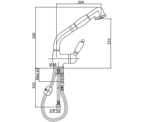 Заказать Смеситель для кухни с выдвижным душем золото 24 карат, ручка белая Cezares Elite ELITE-LLDM-03/24-Bi в магазине сантехники Santeh-Crystal.ru