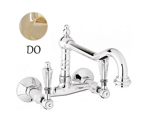 Заказать Смеситель для кухни золото 24 карата, ручки Swarovski Cezares Diamond DIAMOND-LLP-03/24-Sw в магазине сантехники Santeh-Crystal.ru