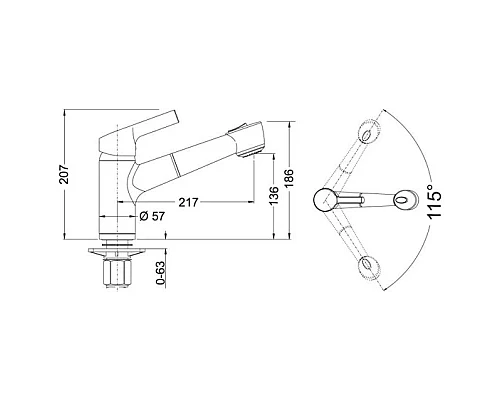Купить Смеситель для кухни Blanco Elipso-S II Алюметаллик 514852 в магазине сантехники Santeh-Crystal.ru