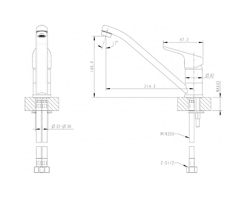 Приобрести Смеситель для кухни Bravat Drop F74898C-2 в магазине сантехники Santeh-Crystal.ru