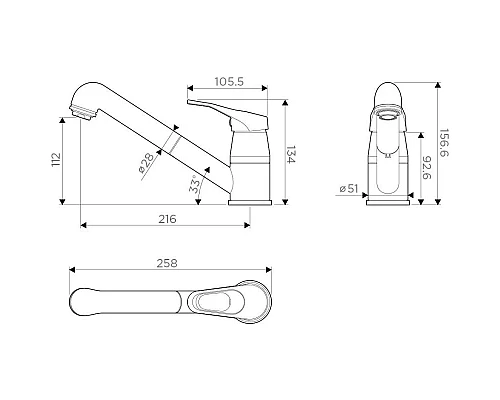 Приобрести Смеситель для кухни марципан Omoikiri Tateyama-S-MA в магазине сантехники Santeh-Crystal.ru