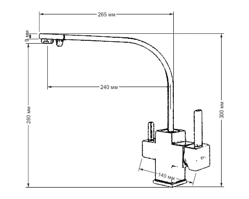 Приобрести Смеситель для кухни Seaman Barcelone SSL-5390-Water в магазине сантехники Santeh-Crystal.ru