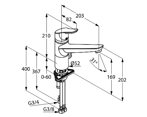 Приобрести Смеситель для кухни Kludi Objekta 325760575 в магазине сантехники Santeh-Crystal.ru