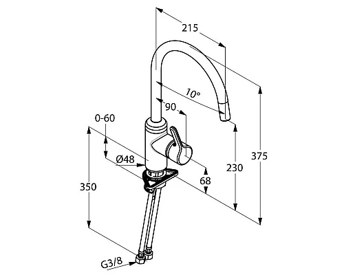 Заказать Смеситель для кухни Kludi Bingo Star 428030578 в магазине сантехники Santeh-Crystal.ru