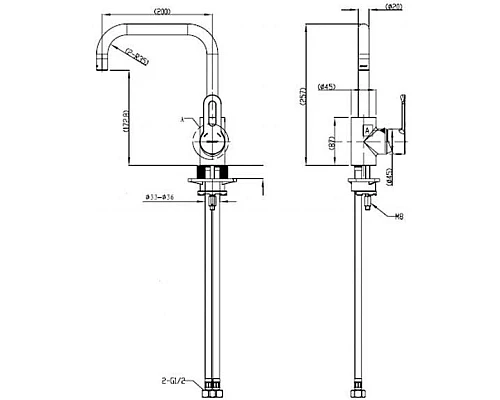 Купить Смеситель для кухни Bravat Stream-D F737163C-2 в магазине сантехники Santeh-Crystal.ru