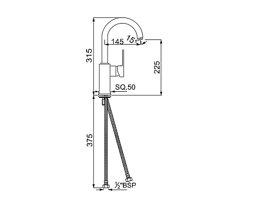 Приобрести Смеситель для кухни Jaquar Kubix-F KUB-CHR-35179FB в магазине сантехники Santeh-Crystal.ru