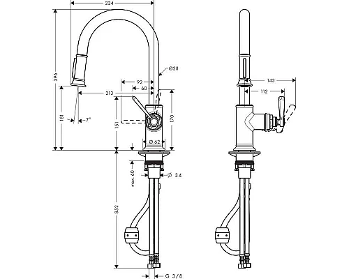 Приобрести Смеситель для кухни Axor Montreux 16581000 в магазине сантехники Santeh-Crystal.ru