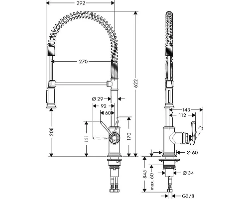 Приобрести Смеситель для кухни Axor Montreux 16582000 в магазине сантехники Santeh-Crystal.ru