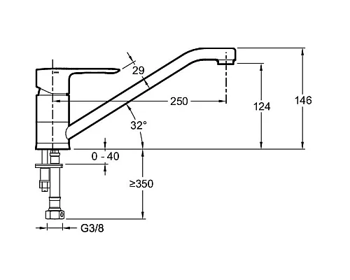 Заказать Смеситель для кухни Jacob Delafon July E16084-4-CP в магазине сантехники Santeh-Crystal.ru