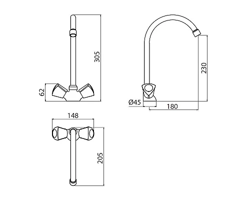 Купить Смеситель для кухни Damixa Object HFON00000 в магазине сантехники Santeh-Crystal.ru