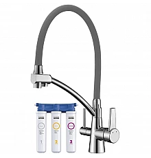 Смеситель для кухни с фильтром Lemark Comfort LM3071C-Gray + H851P00