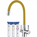 Смеситель для кухни с фильтром Lemark Comfort LM3075C-Yellow + H851P00