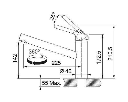 Приобрести Смеситель для кухни Franke Orbit 115.0623.054 в магазине сантехники Santeh-Crystal.ru