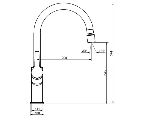 Заказать Смеситель для кухни Damixa Eclipse DX310722300 в магазине сантехники Santeh-Crystal.ru