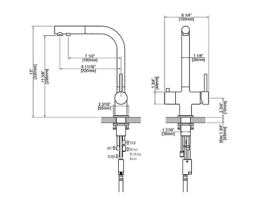Купить Смеситель для кухни с подключением к фильтру CoolStart Timo Saona 2356/18F в магазине сантехники Santeh-Crystal.ru
