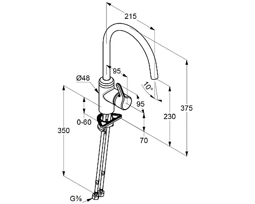 Приобрести Смеситель для кухни Kludi Bingo Star 428033978 в магазине сантехники Santeh-Crystal.ru
