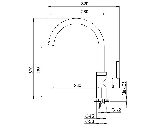 Купить Смеситель для кухни Point светло-бежевый PN3101BG в магазине сантехники Santeh-Crystal.ru