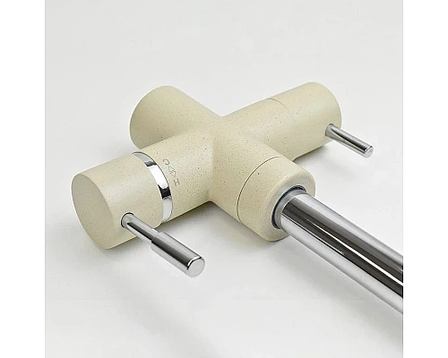 Купить Смеситель для кухни с подключением к фильтру Paini Cox Granite Sahara 7855643CR3V11L2KM в магазине сантехники Santeh-Crystal.ru