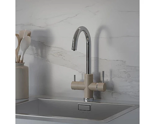Заказать Смеситель для кухни с подключением к фильтру Paini Cox Granite Truffle 7872643CR3V11L2KM в магазине сантехники Santeh-Crystal.ru