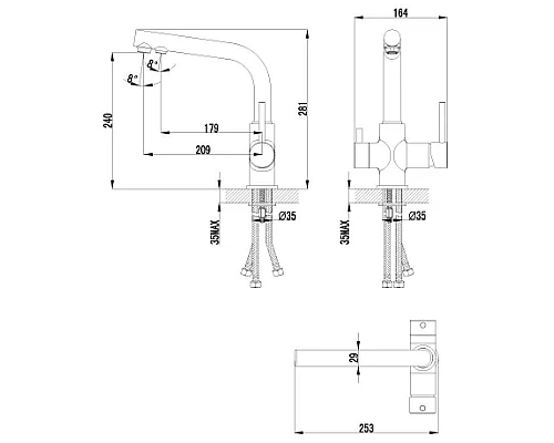 Купить Смеситель для кухонной мойки с подключением к фильтру Lemark Comfort LM3061LM302 в магазине сантехники Santeh-Crystal.ru