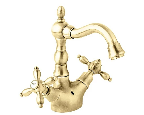 Приобрести Смеситель для раковины золото 24 карата Cezares Atlantis-Nostalgia ATLANTIS-NOSTALGIA-LS2-03/24 в магазине сантехники Santeh-Crystal.ru