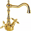 Смеситель для раковины золото 24 карата Cezares Atlantis-Nostalgia ATLANTIS-NOSTALGIA-LS2-A-03/24