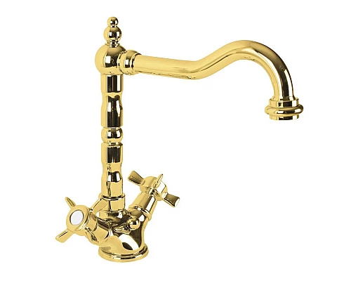 Приобрести Смеситель для раковины золото 24 карат Cezares Lord LORD-LS2-03/24 в магазине сантехники Santeh-Crystal.ru