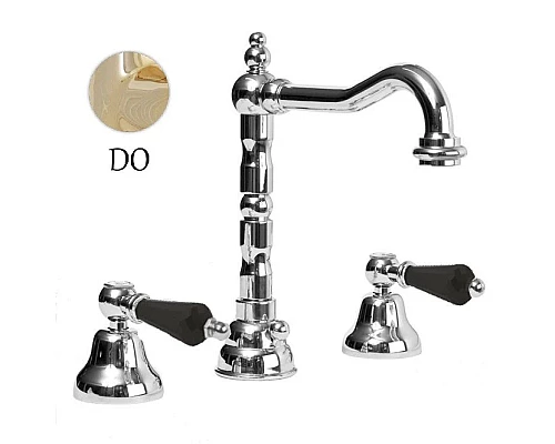 Заказать Смеситель для раковины золото 24 карат, ручки Swarovski Nero Cezares Diamond DIAMOND-BLS2-03/24-Sw-N в магазине сантехники Santeh-Crystal.ru