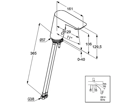 Заказать Электронный смеситель для раковины без донного клапана Kludi Balance White 5220091 в магазине сантехники Santeh-Crystal.ru
