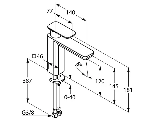 Приобрести Смеситель для раковины без донного клапана Kludi E2 492970575 в магазине сантехники Santeh-Crystal.ru
