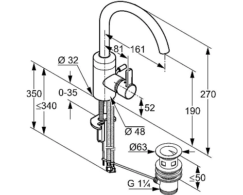 Купить Смеситель для раковины с донным клапаном Kludi Zenta 382550575 в магазине сантехники Santeh-Crystal.ru