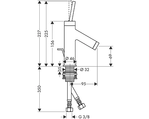 Заказать Смеситель для раковины с донным клапаном Axor Starck 10116000 в магазине сантехники Santeh-Crystal.ru
