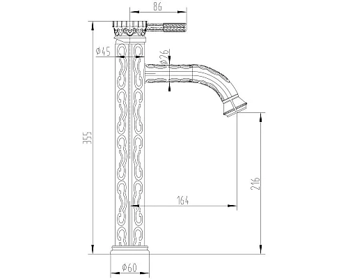 Купить Смеситель для раковины без донного клапана Lemark Jasmine LM6609ORB в магазине сантехники Santeh-Crystal.ru
