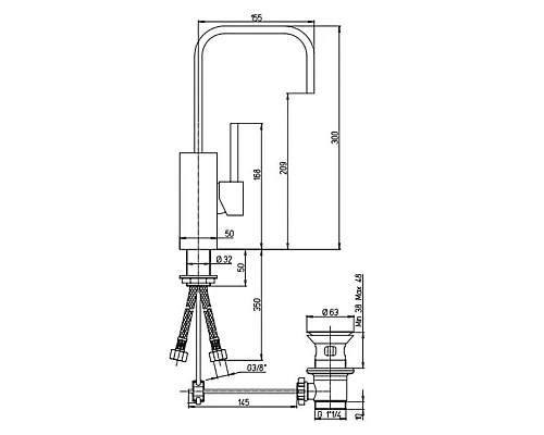 Приобрести Смеситель для раковины с донным клапаном Paini Dax 84PW250 в магазине сантехники Santeh-Crystal.ru