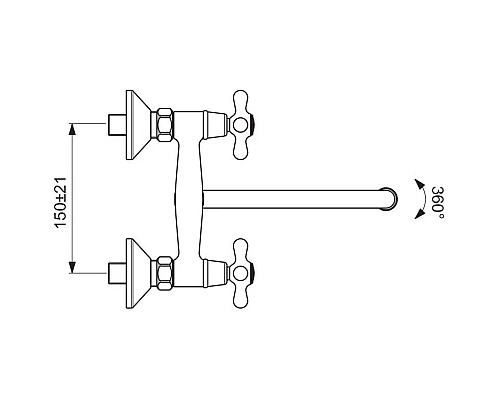 Приобрести Смеситель для умывальника Vidima Ретро BA122AA в магазине сантехники Santeh-Crystal.ru