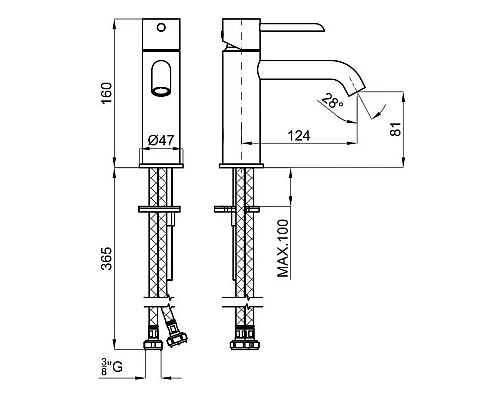 Купить Смеситель для раковины без донного клапана Noken Round N199999103 в магазине сантехники Santeh-Crystal.ru