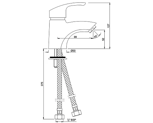 Приобрести Смеситель для раковины без донного клапана Jaquar Eko EKO-CHR-33001B в магазине сантехники Santeh-Crystal.ru