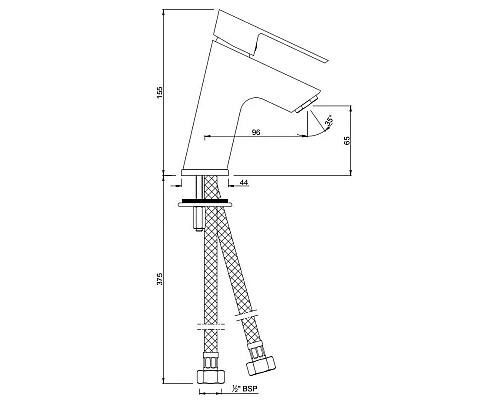 Приобрести Смеситель для раковины без донного клапана Jaquar Lyric LYR-CHR-38001B в магазине сантехники Santeh-Crystal.ru