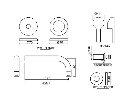 Заказать Смеситель для раковины без донного клапана Jaquar Fusion FUS-CHR-29231K в магазине сантехники Santeh-Crystal.ru