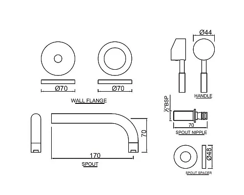 Приобрести Смеситель для раковины без донного клапана Jaquar Solo SOL-CHR-6231K в магазине сантехники Santeh-Crystal.ru