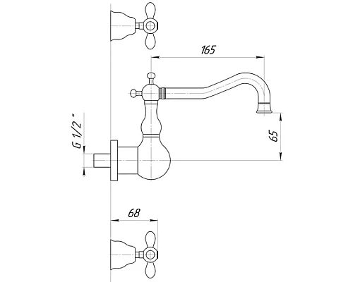 Приобрести Смеситель для раковины Migliore Princeton Plus ML.PRP-8070.BR в магазине сантехники Santeh-Crystal.ru