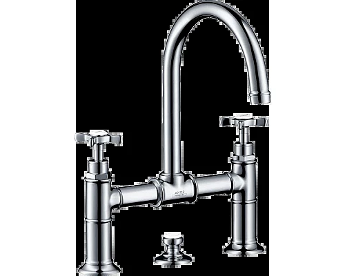 Купить Смеситель для раковины с двумя рукоятками и сливным гарнитуром Axor Montreux 16510000 в магазине сантехники Santeh-Crystal.ru